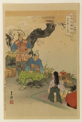 Preparing tea beside a lake