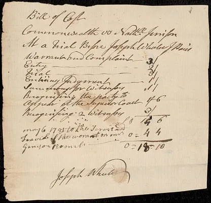 Bill of Costs, Justice of the Peace