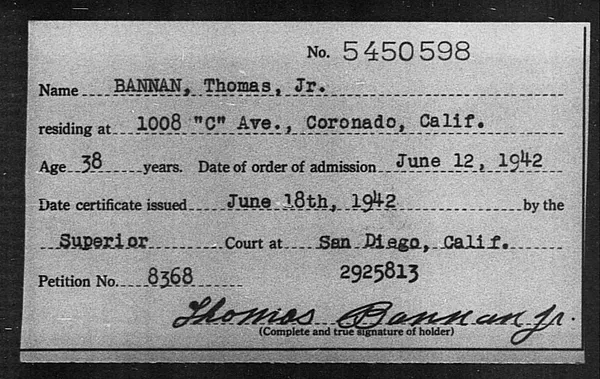 Bannan, Thomas Jr - 1942