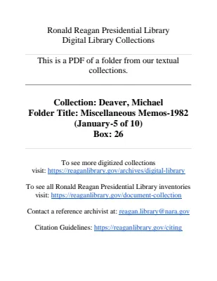 Miscellaneous Memos and Correspondence January 1983-March 1983 (2)