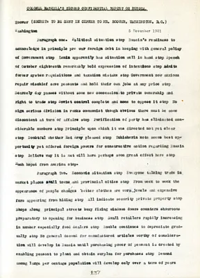 Colonel Haskell's Second Confidential Report on Russia
