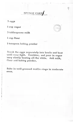 Recipe for Sponge Cake