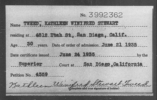 Tweed, Kathleen Winifred Stewart - 1935