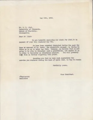 Letters Sent to S.C. Lind, May 16, 1928