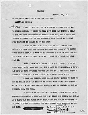 Franklin D. Roosevelt to Winston Churchill