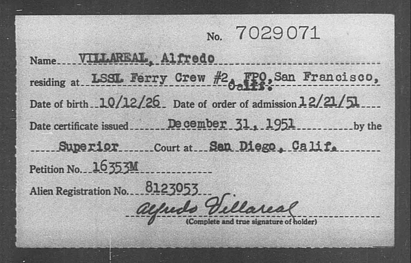 Villareal, Alfredo - 1951