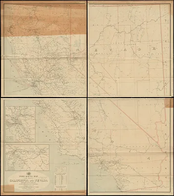 Post route map of the states of California and Nevada showing post offices with the intermediate distances on mail routes in operation on the 1st of December, 1903
