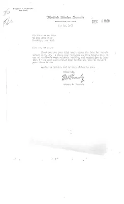 Transition Office: Public Correspondence: (12/06/1968)