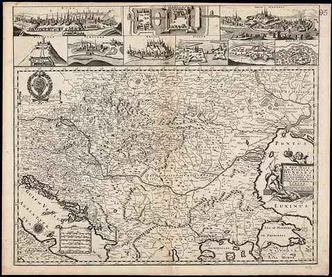 A new mapp of the Kingdom of Hungary and the states that have been subject to it, which are at present the northern parts of Turkey in Europe