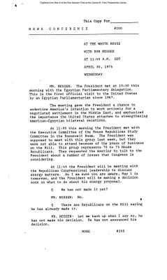 Press Secretary Briefings, 4/30/75
