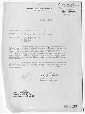 Memorandum from Sidney Souers to the National Security Council