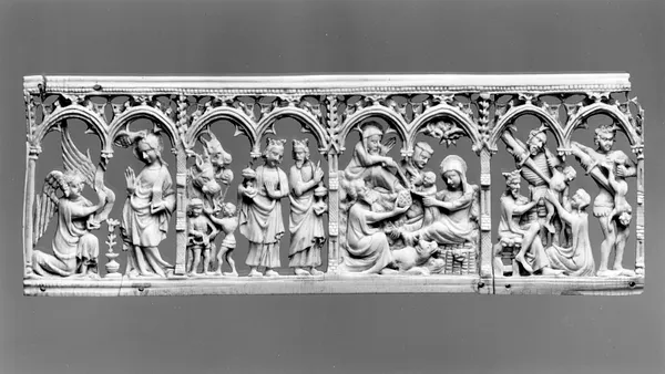 Scenes of the Annunciation, Arrival and Adoration of the Magi, and Massacre of the Innocents