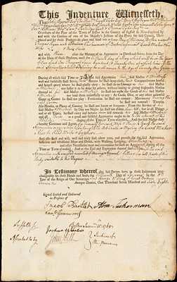 Thomas Ryan indentured to apprentice with Abraham Tuckerman of Boston, 15 January 1768