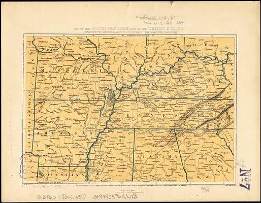 Map of the south western part of the United States