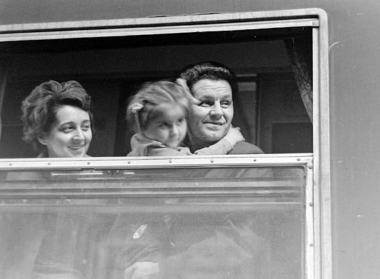 Joyful Family Moment in a Train
