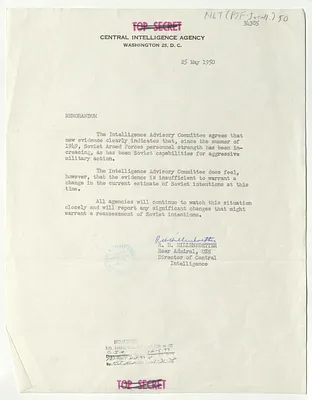 Memorandum from R. H. Hillenkoetter