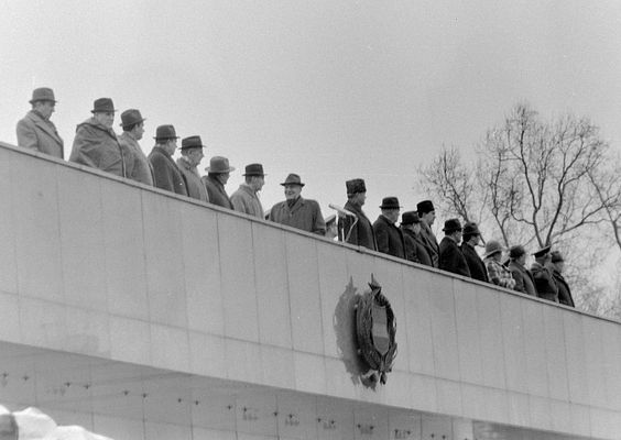 Ceremony at Ötvenhatosok tere, Budapest, 1980