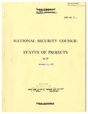 Report, National Security Council Status of Projects