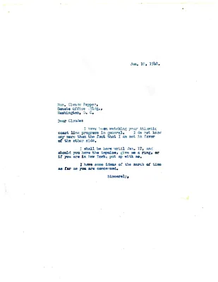Pepper, Senator Claude [1948]