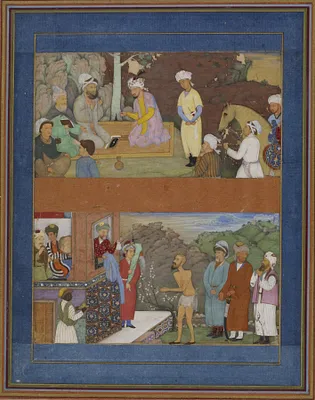 Two Illustrations from a Manuscript of Gulistan by Sadi
