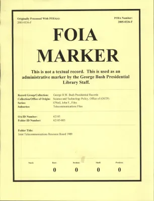 Joint Telecommunications Resource Board 1989
