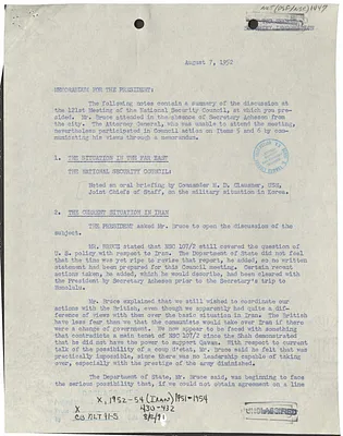 Memorandum for President Harry S. Truman