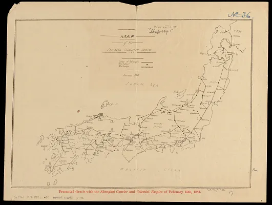 Map of the Japanese telegraph system
