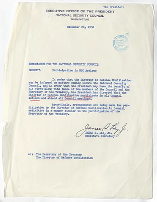 Memorandum from James S. Lay, Jr. to the National Security Council