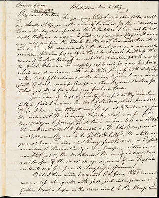 Letter from Beriah Green, Whitesboro, to Amos Augustus Phelps, Nov. 3. 1843