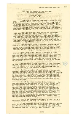 White House Press Release, Remarks of President Harry S. Truman, Amsterdam, New York