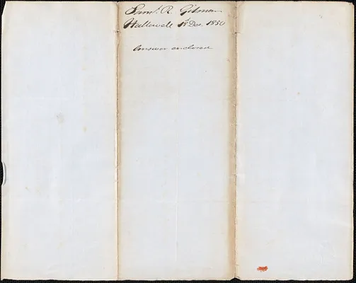 Samuel R. Gilman to George Coffin, 18 December 1850