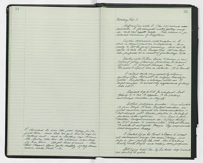 Handwritten journal entry for February 3, 1969