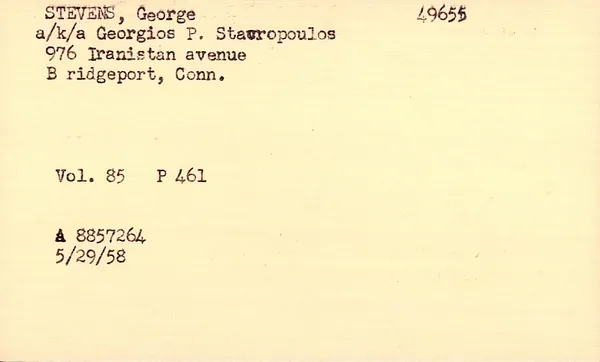 Fairfield County Superior Court, Index to Declarations of Intention, 1906-1963, Stevens-Toto