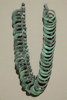 Bronze Necklace with Hanging Pendants