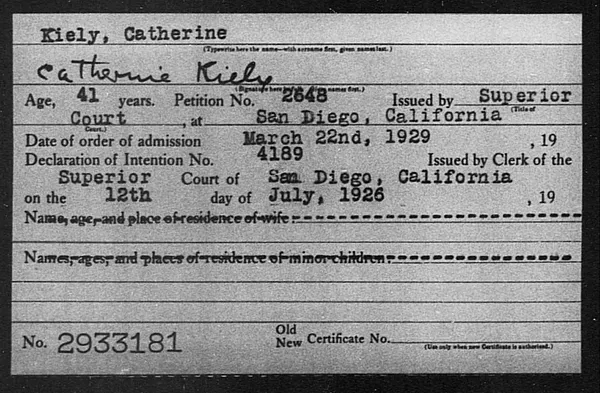Kiely, Catherine - 1929