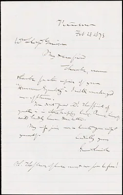 Letter from Gerrit Smith, Peterboro, [New York], to William Lloyd Garrison, 1873 Feb[ruary] 23