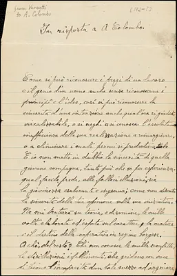 Bartolomeo Vanzetti autographed letter signed to A. Colombo, [Charlestown, 192-]