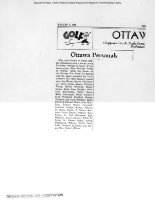 Newspaper Clippings: Ottawa Beach