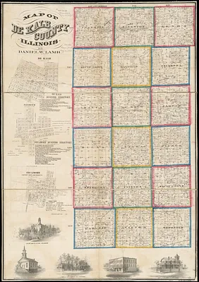 Map of De Kalb County, Illinois