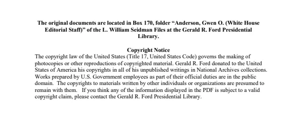 Anderson, Gwen (White House Editorial Staff)