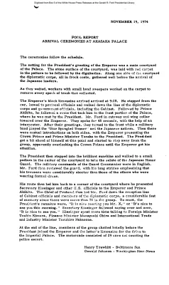 Arrival Ceremonies at Akasaka Palace, Japan [Pool Report]