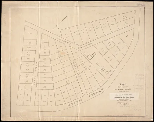 Plan of building lots on the "Kimball" Estate Arlington, Mass. ... at 3 o'clock p.m