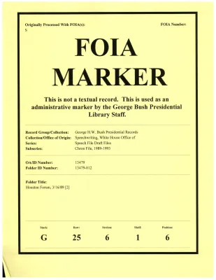 Houston Forum, 3/16/89 [2]