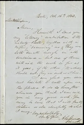 Letter from Allen C. Spooner, Boston, [Mass.], to Maria Weston Chapman, Oct. 16, 1843