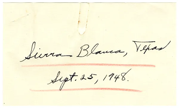 Press Release, Speech of President Harry S. Truman, Sierra Blanca, Texas