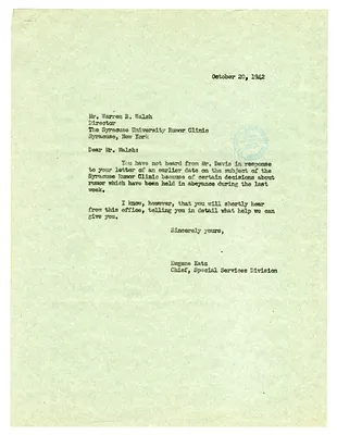 Letter to Warren B. Walsh from Eugene Katz, with Attachments