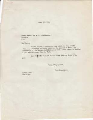 Letters Sent, June 22, 1931