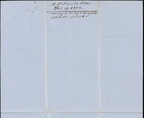 Anson P. Morrill to Samuel Warner, 19 February 1852