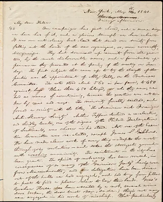 Letter from William Lloyd Garrison, New York, to Helen Eliza Garrison, May 16 [i.e. 15], 1840