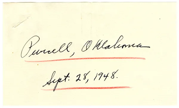 Press Release, Speech of President Harry S. Truman, Purcell, Oklahoma